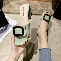 2020 women sandals fashion high heels square buckle gladiator leather wedge shoes for women summer shoes sandals gladiator