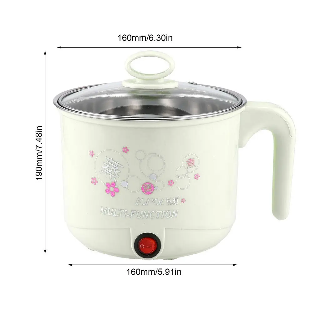 

1.8L Electric Cooker with Steamer Hot Pot Multifunction Stainless Steel Noodles Pots Rice Cooker Steamed Eggs Pan Soup AU plug