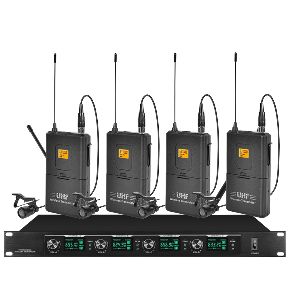 Беспроводной микрофон для четырех Конференц систем гусиная шея/петличный тип