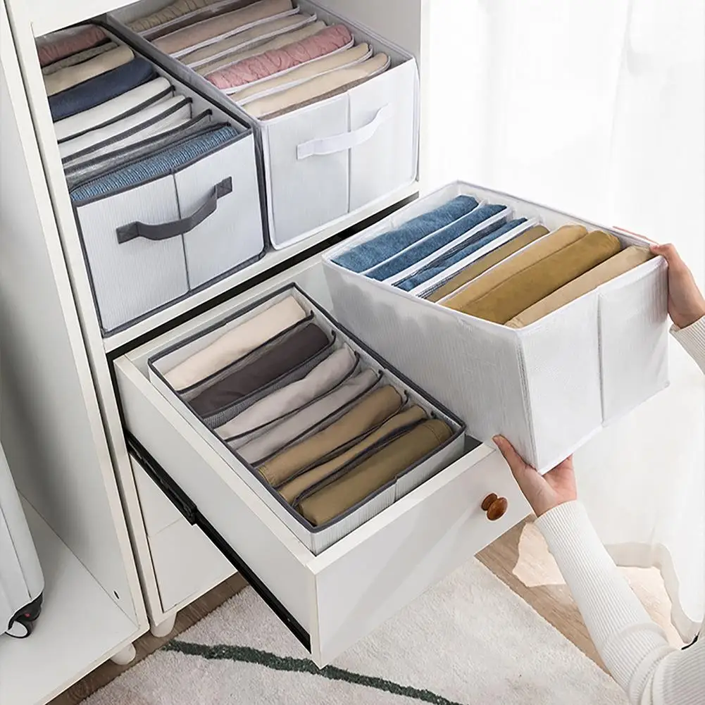 

Большой контейнер для хранения одежды и брюк с планкой, составной органайзер для гардероба, нижнего белья, носков, бюстгальтеров