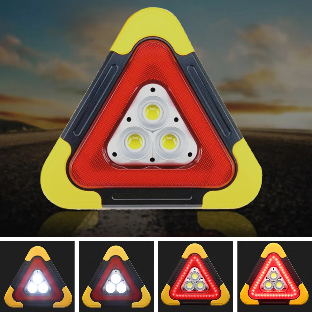 

ABS USB Rechargeable Triangle Emergency Light Work Lamp Multifunctional Traffic Warning Car Repairing Lighting Camping Hiking