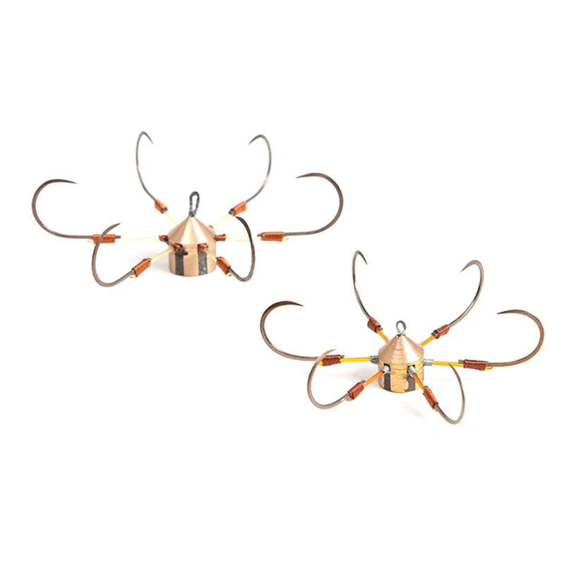 6 Claws Copper Hexagon Side Anchor Hook Blade Hair Crab | Спорт и развлечения