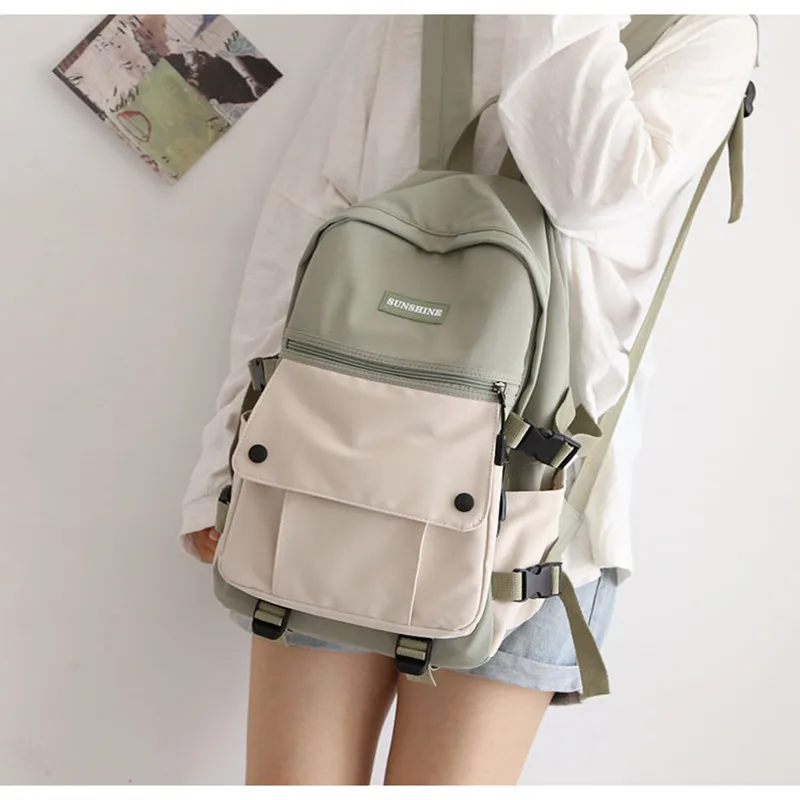 

2021 fashion brand women's backpack youth paneling middle school school bag youth waterproof women's backpack luxury new