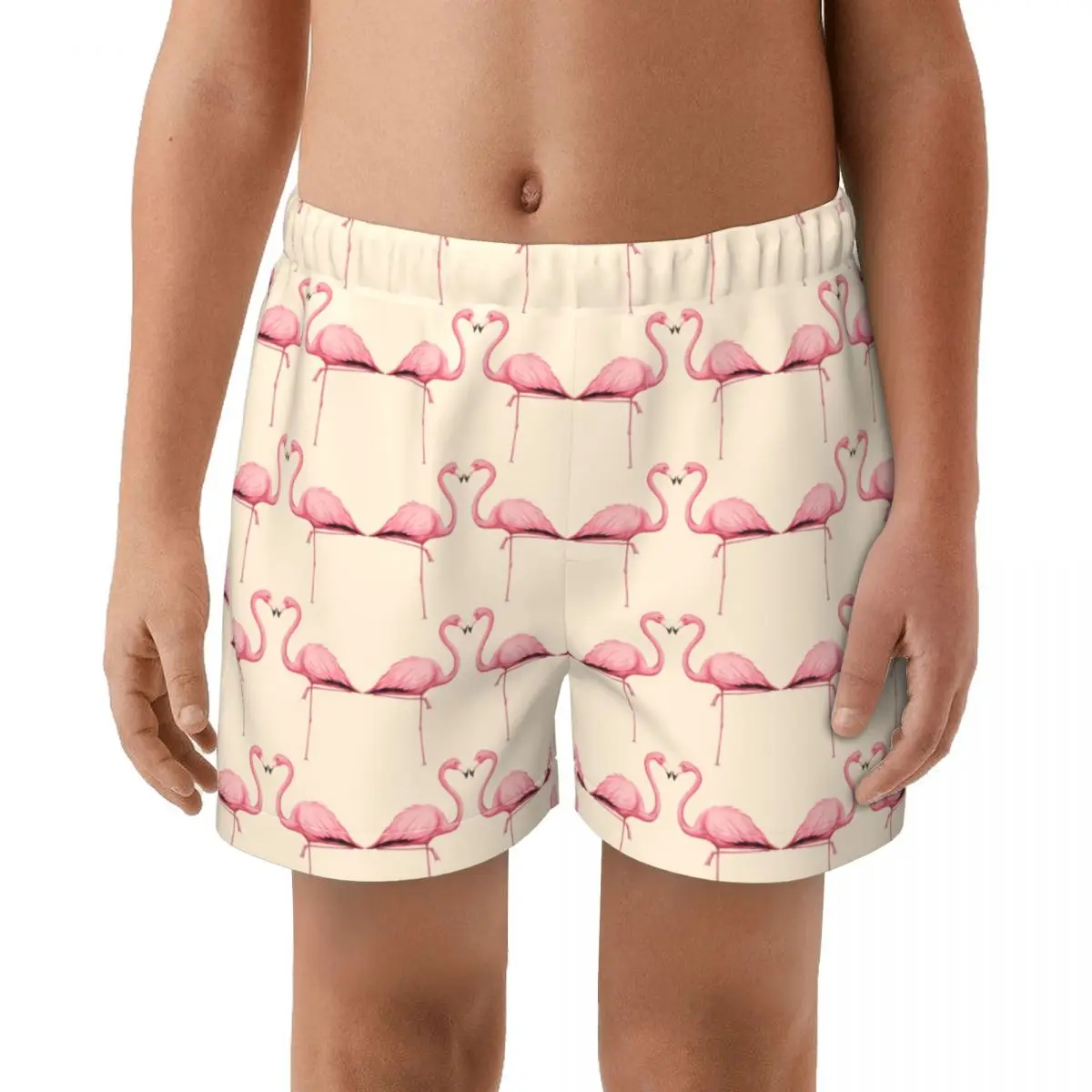 

Flamingo Shorts boy Quick Dry Swimwear Swimsuits Swim Boxer Trunks Surf Board Shorts With belt Summer Beach Shorts