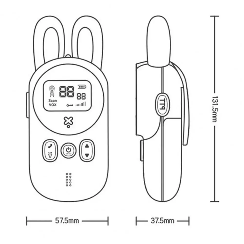 

2Pcs Children Cute Cartoon Rabbit Handheld Wireless Two Way Radio Communication Interactive Toys