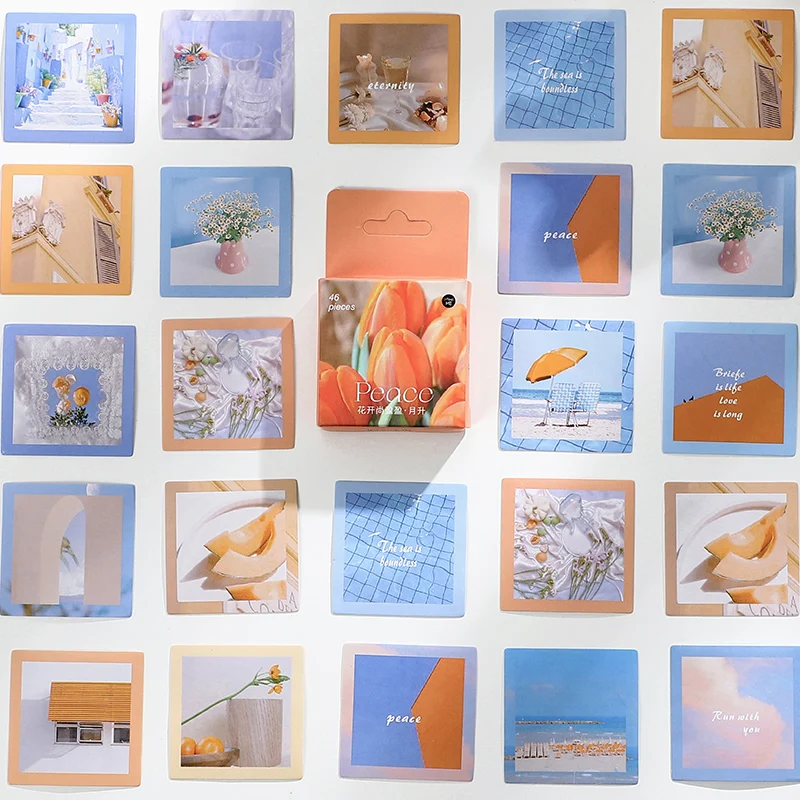 1 коробка цветочных наклеек в эстетике сделай сам скрапбукинг телефонный журнал