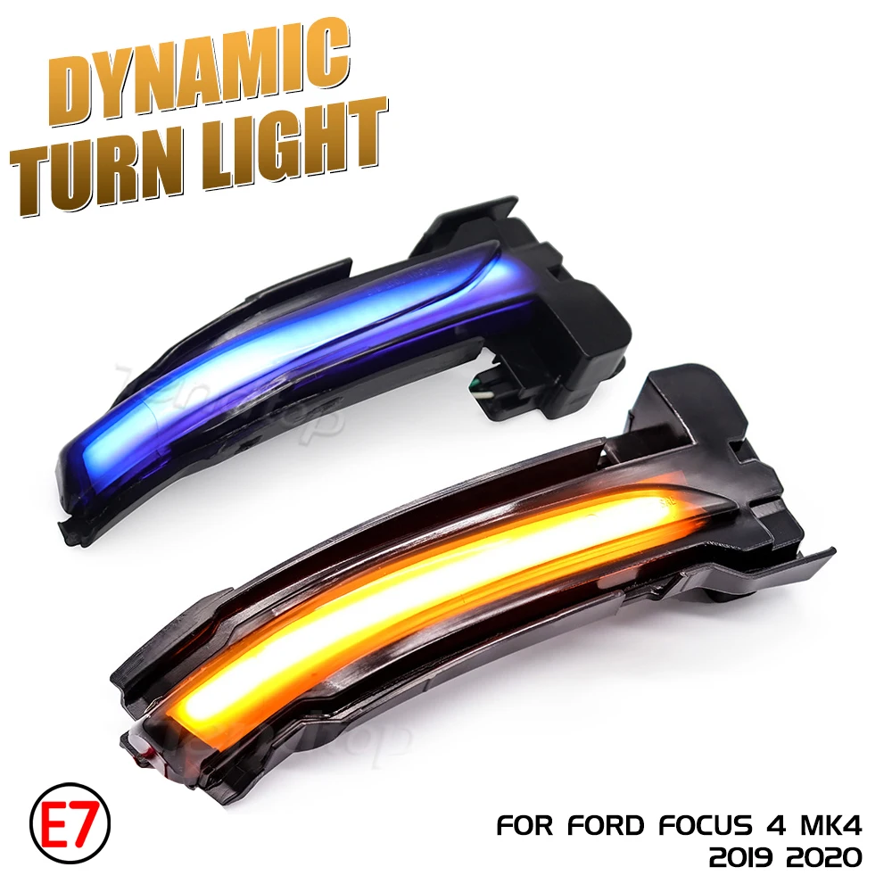 

12V LED Side Wing Rearview Mirror Indicator Light Scroll Dynamic Turn Signal Lamp Car Tuning For Ford Focus 4 MK4 2019 2020