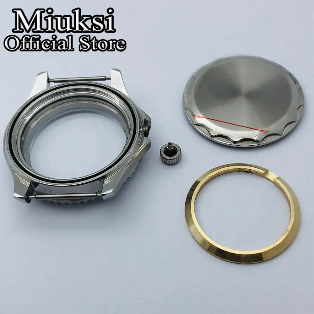 

Miuksi 41mm silver case sapphire glass watch case fit ETA 2836 Miyota 8205 8215 821A Mingzhu DG 2813 3804 Seagull 1612 movement