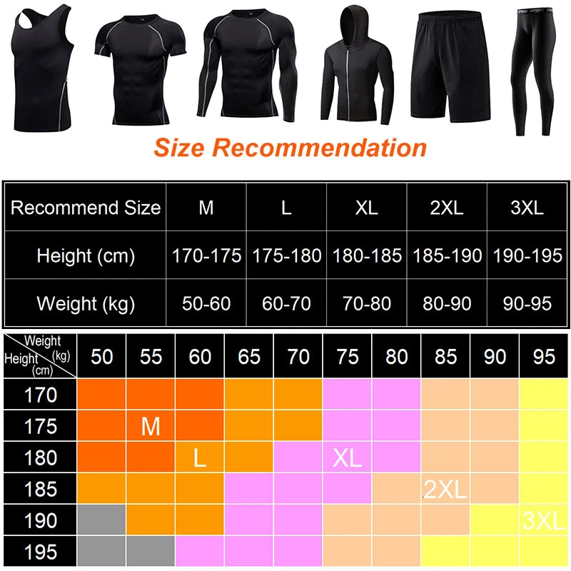 

Men Sportswear Compression Sport Suits Breathable Gym Clothes Man Sports Joggers Training Gym Fitness Tracksuit Running Sets