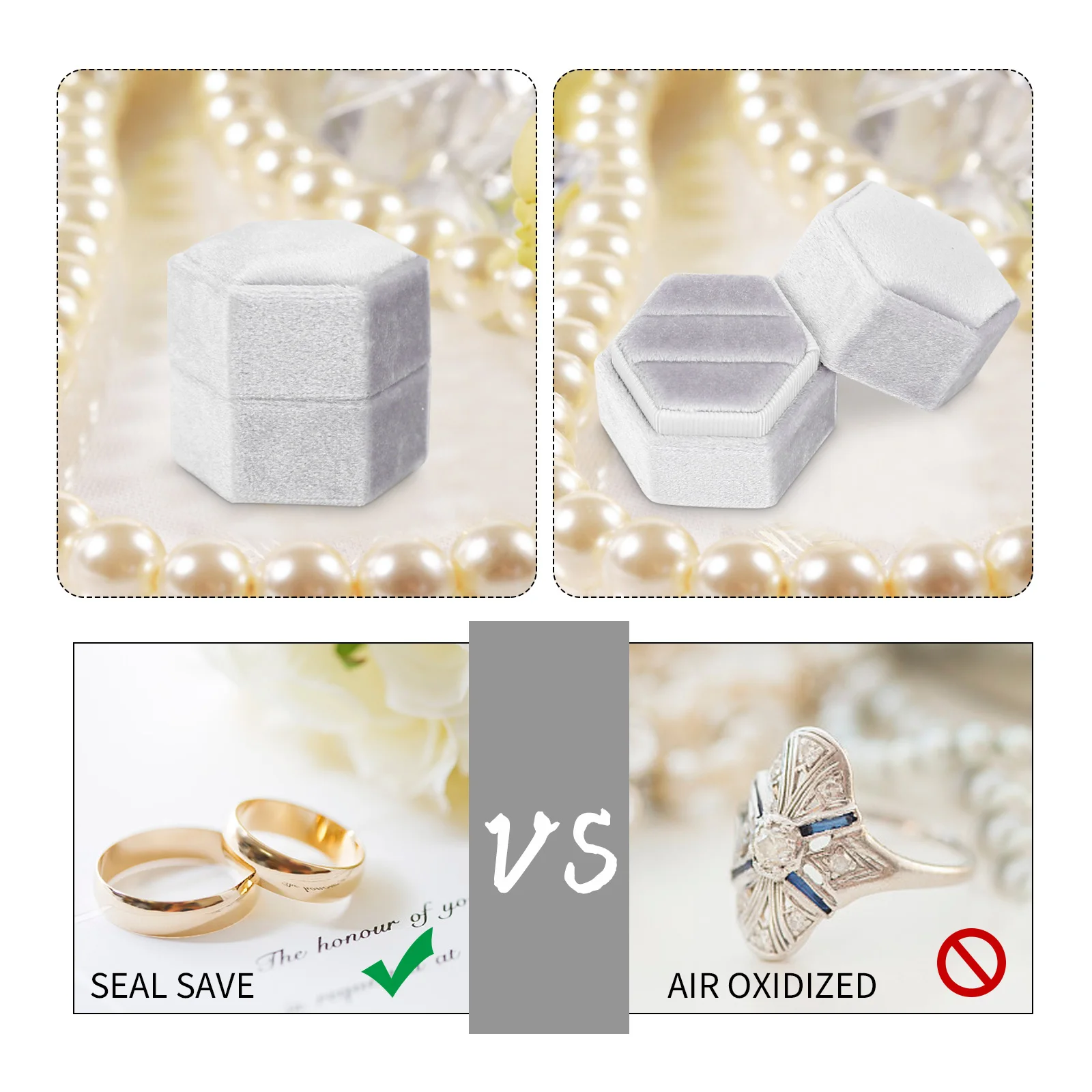 Шестигранная бархатная шкатулка для ювелирных колец обручальное кольцо коробка