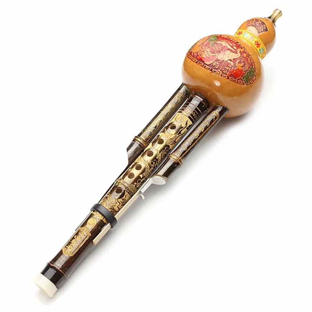 Chinese Handmade Hulusi Gourd Cucurbit Flute Ethnic Musical Instrument C Key Bb Tone for Beginner Music Lovers Gift | Спорт и
