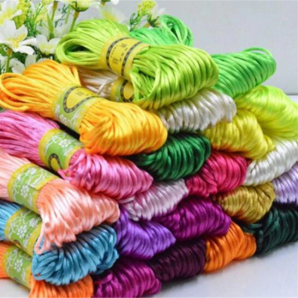 

10/75meter 2/1mm Satin Nylon Cord Solid Rope For Jewelry Making Beading Cotton Cord For Baby 2mm Braided Silk Cord