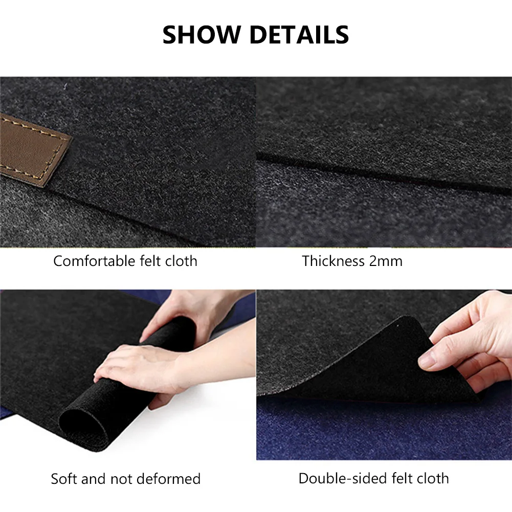 Черный темно серый синий коврик для мыши 70x32 см войлок большая основа