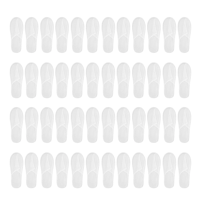 Disposable Slippers,24 Pairs Closed Toe Disposable Slippers Fit Size For Men And Women For Hotel, Spa Guest Used, (White) Retail