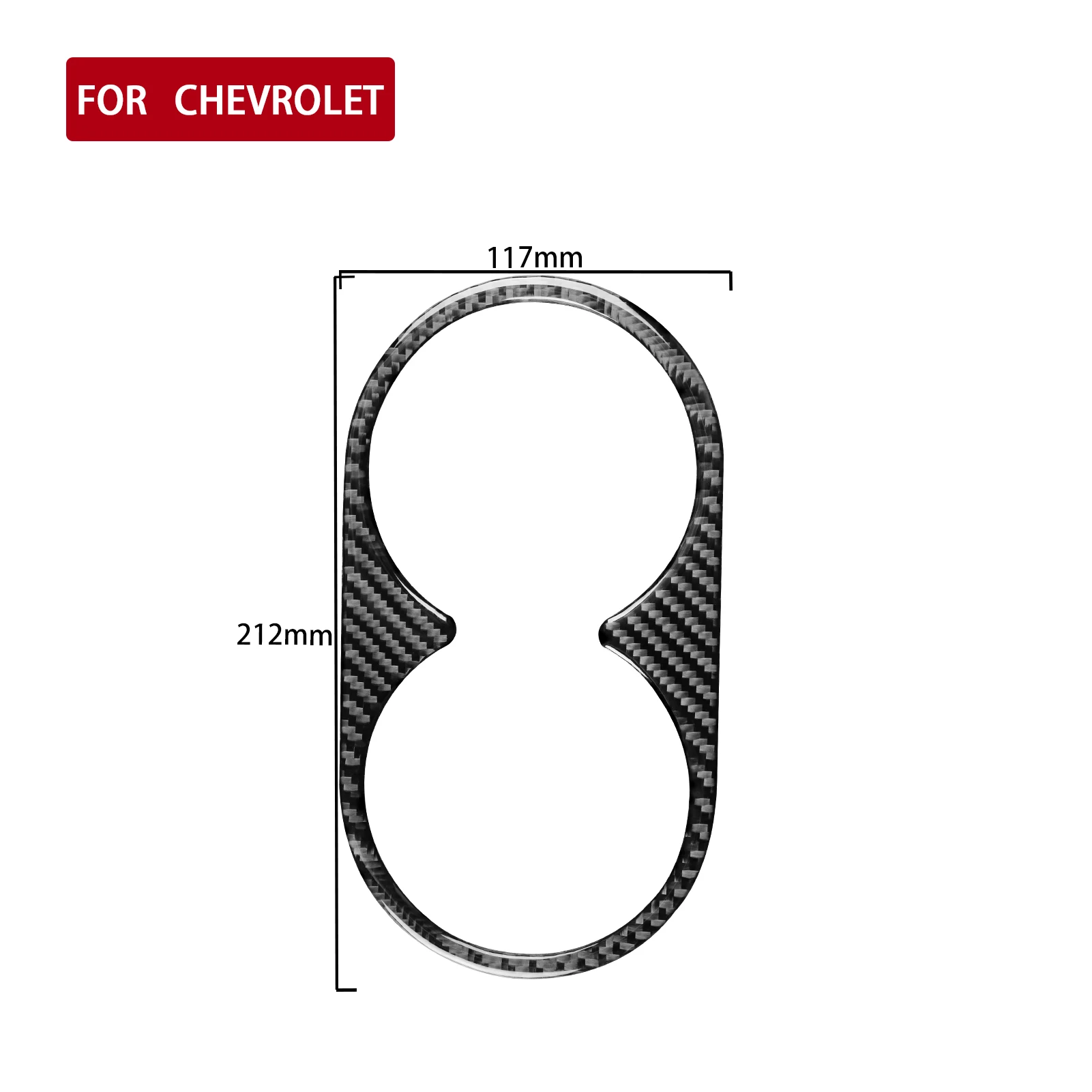 For Chevrolet Silverado GMC Sierra 1500 2014-2018 Carbon Fiber Stickers Rear Row Cup Holder Cover Trim Car Interior Accessories
