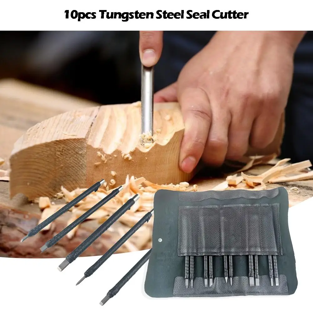10 шт. Вольфрамовая сталь резьба по камню нож деревянная стамеска для работы с