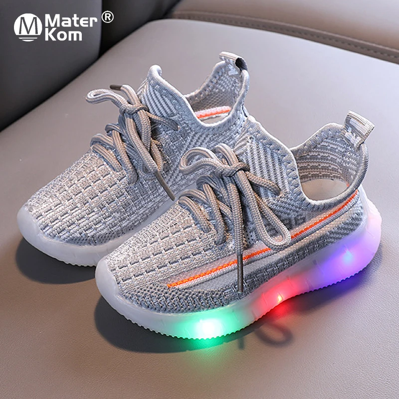 Размер 21 30 светящиеся кроссовки для малышей дышащие туфли детские со