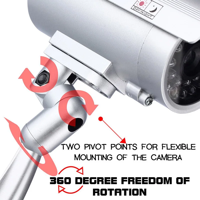 

High Simulation Waterproof Fake Dummy Camera LED Flashing Light 24 Hour Warning Stickers Outdoor Indoor CCTV Video Surveillance