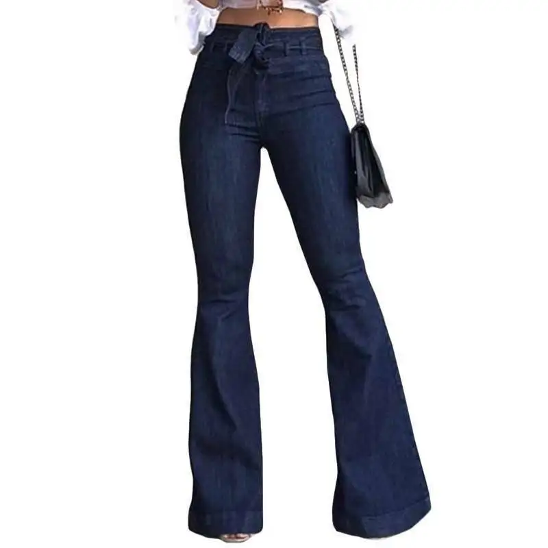 

Ladies Wide Leg Pants Bell Bottoms Trousers Women High Waisted Bootcut Denim Jeans