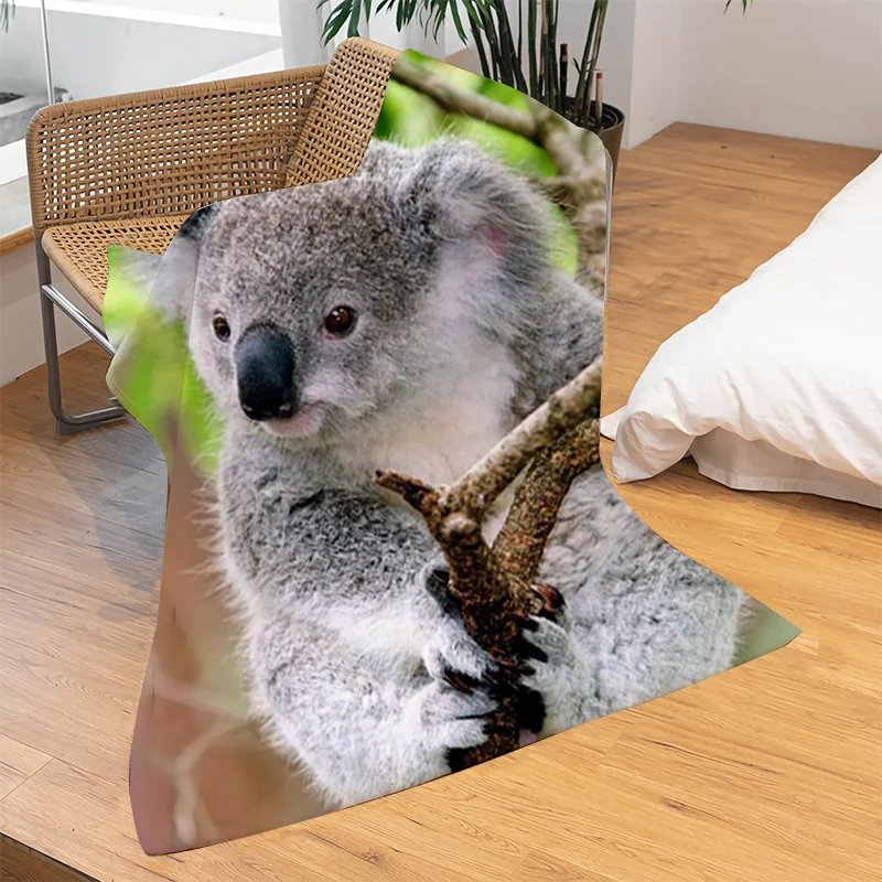 

Australian Koala Bear Flannel Blankets Bed Cover Fleece Throws Travel Cover Wrap Durable Soft Warm Home Blankets