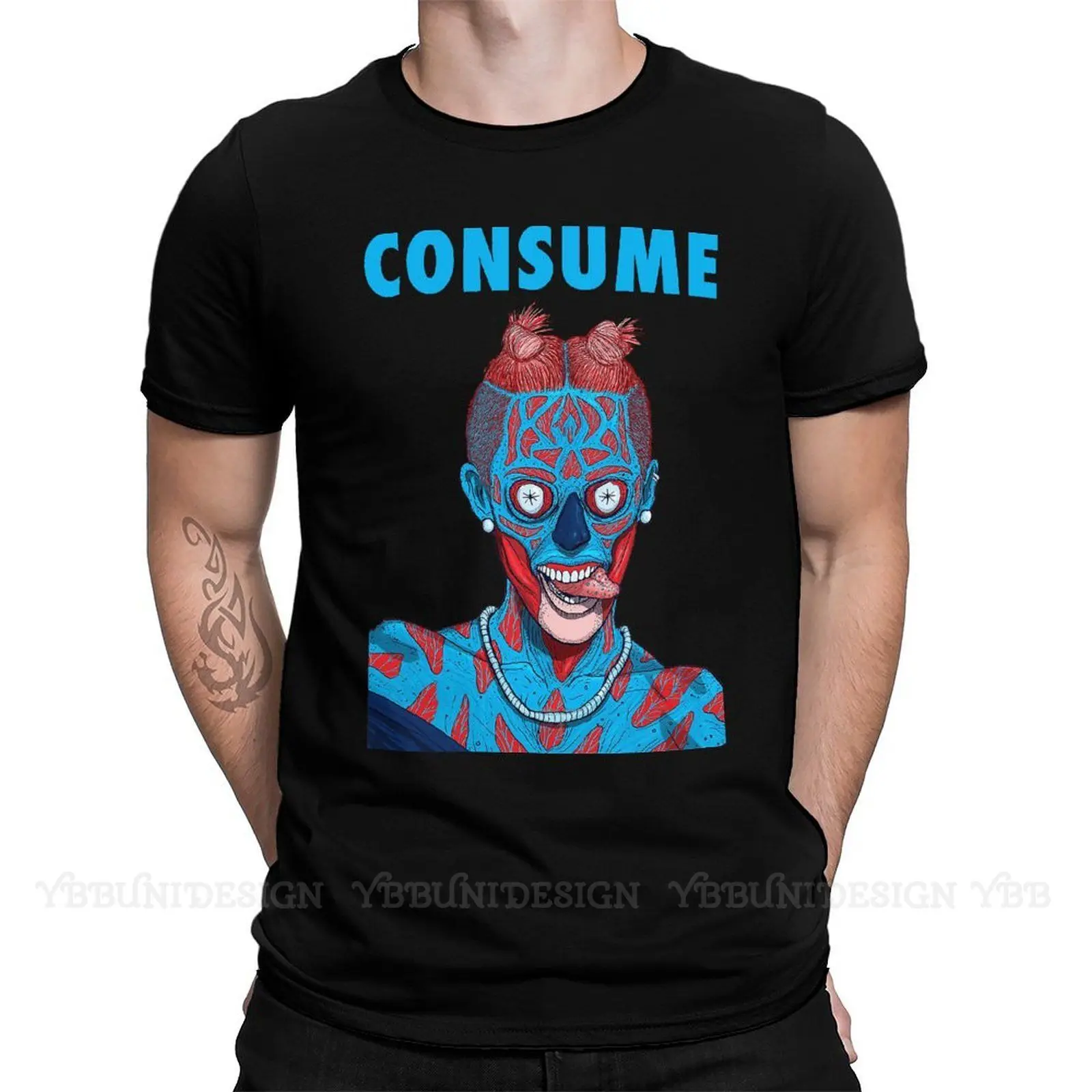 

Men T Shirts They Live Science Fiction Horror Film Funny Tee Shirt CONSUME Miley Short Sleeve T-Shirt Pure Cotton Adult Clothing