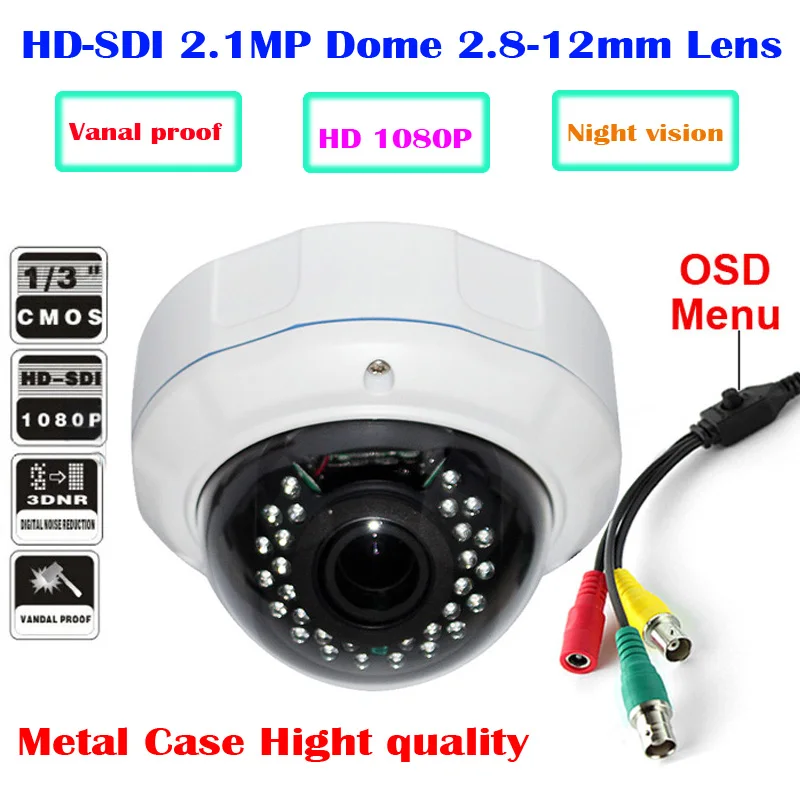 2.1MP HD 1/3 дюймов Panasonic сенсор 1080P HD-SDI водонепроницаемый открытый Крытый Купол SDI