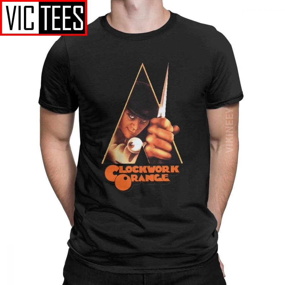 Новинка заводная оранжевая Мужская футболка с круглым вырезом из чистого хлопка