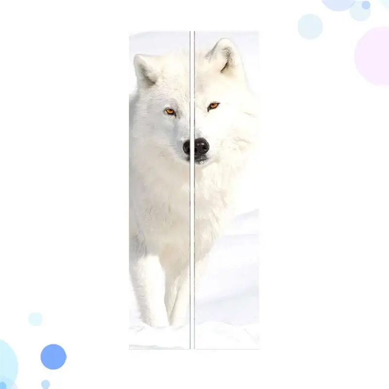 2 шт белая Лисичка узор наклейка на дверь милые обои шикарная Наклейка стену