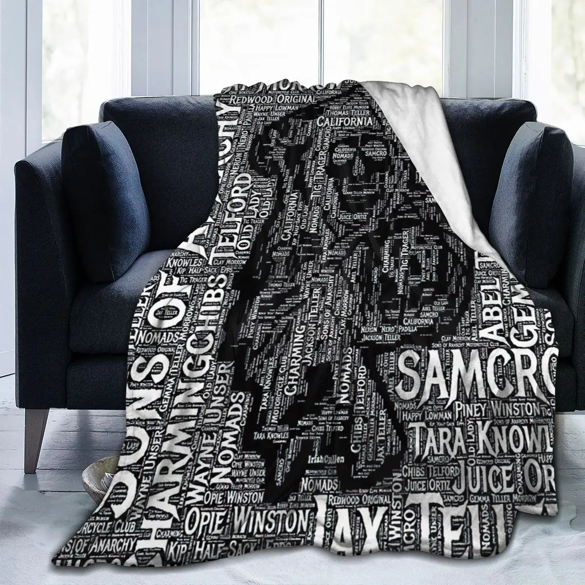 

Sons of Anarchy Super Soft Blanket Sublimation Cartoon Covered Blanket Bedding Flannel for Children and Adult Bedrooms Decor