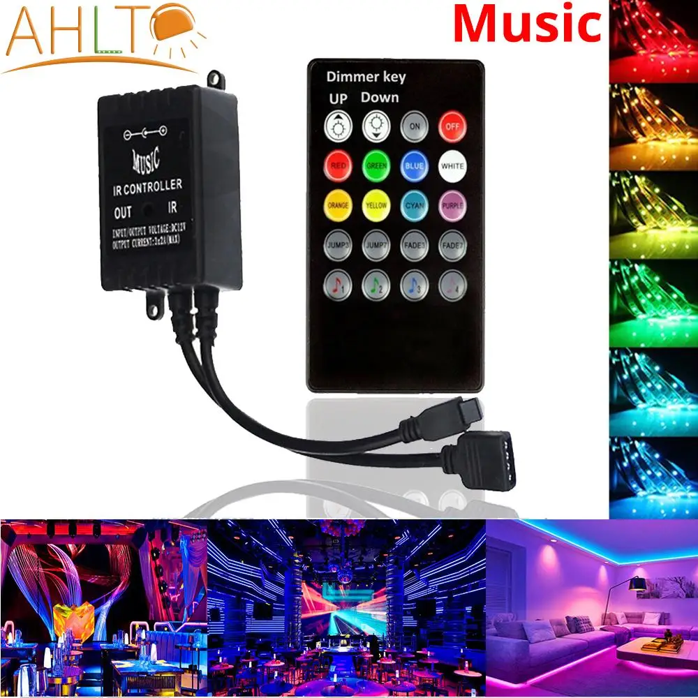 

20 Key IR Music Sync Remote LED Strip Light Controller Sound Sensor for Light Module Lamp Switch Wireless Touch 12V RGB Lighting