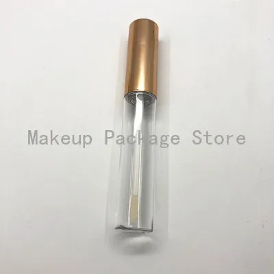 

10ML Plastic Clear Lip Gloss Tube with Black Lid, Empty Silver/Gold Cap Cosmetic Liquid Lipstick Bottle, Lip Paint Oil Container