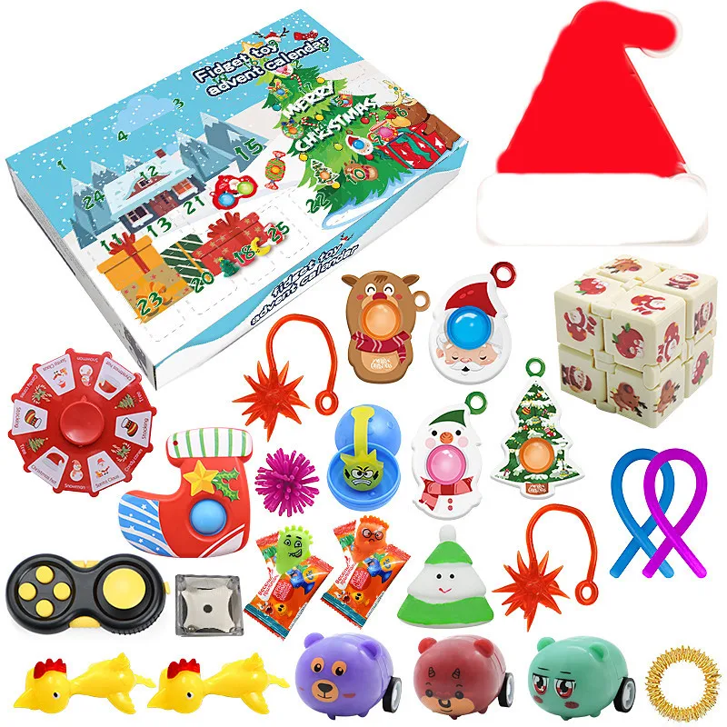 Juego de juguetes antiestr&eacute;s para ni&ntilde;os, caja de regalo de Adviento con calendario de cuenta atr&aacute;s, sensorial especial para Navidad y vacaciones-1