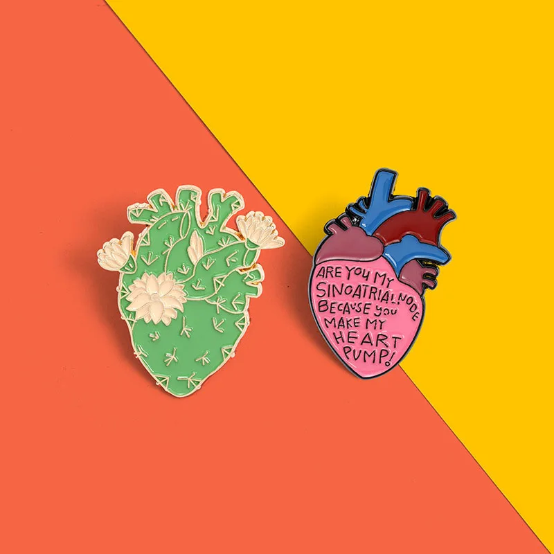 

Organ Heart Collection Enamel Pin Cactus Flower Bunny Bear Girl Brooch Bag Lapel Pin Badge Jewelry Gift