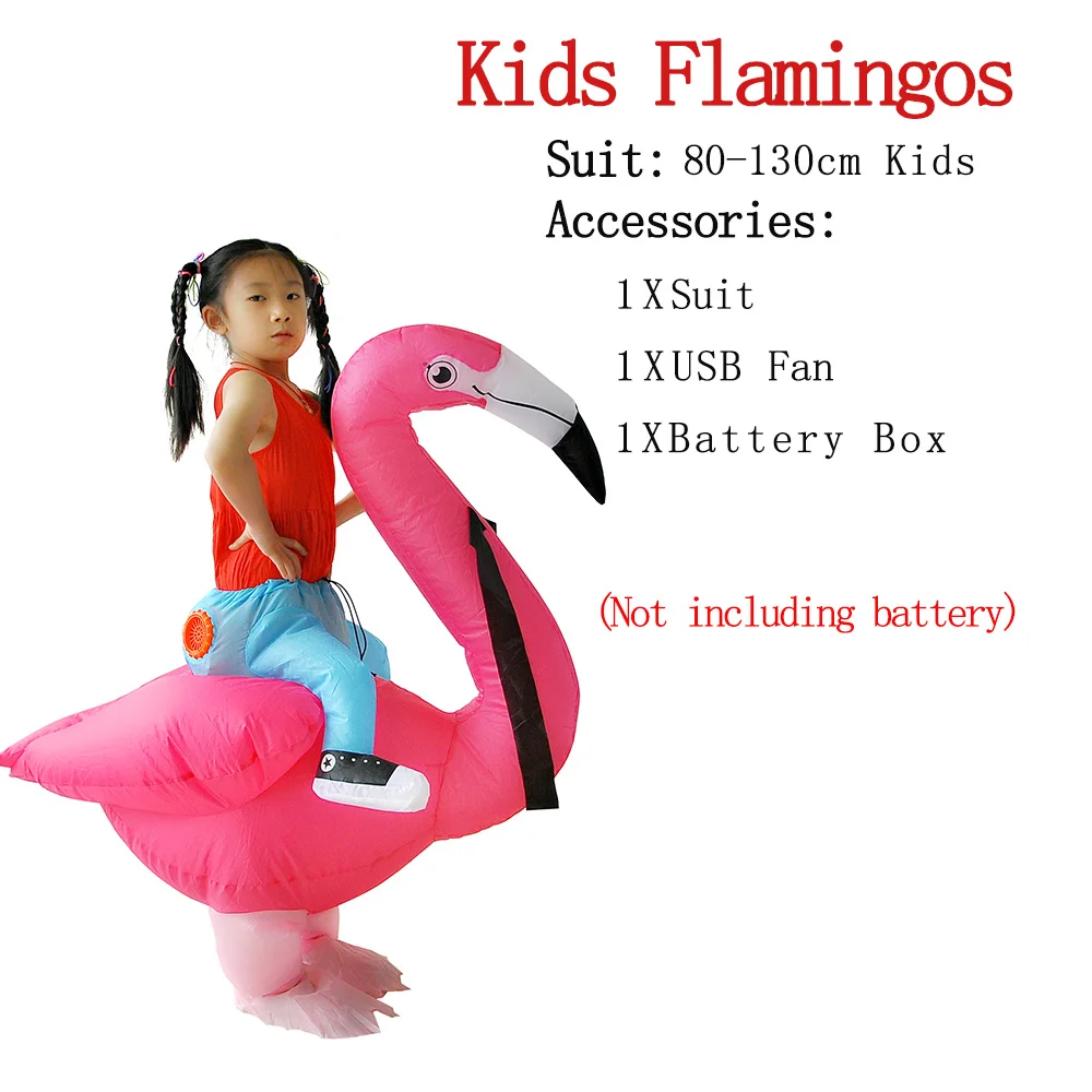 Kids FLamingos ET-Alien надувной костюм монстра страшный зеленый инопланетянин Косплей Костюм для взрослых День благодарения Рождественская вечеринка фестиваль сцена - Цвет: Kids FLamingos