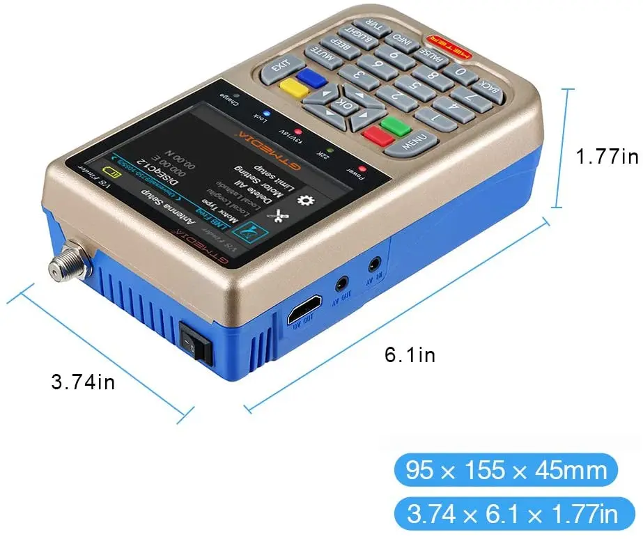 GT медиа V8 спутниковый Finder метр DVB S/DVB S2X Parabol локационный искатель цифра