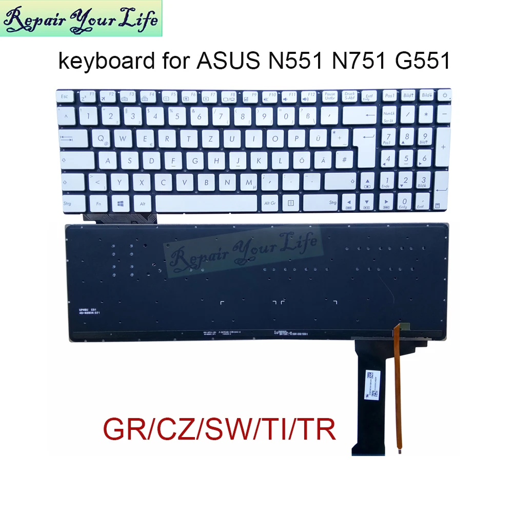 

Клавиатура с подсветкой для ноутбука ASUS N552 N751 N551JB JX N752JK G551JM 662BSF00 662BGE00