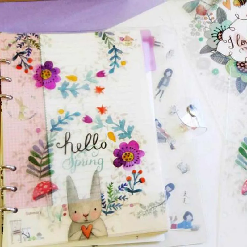 5 шт./компл. прозрачные разделители спиральные записные книжки индексные