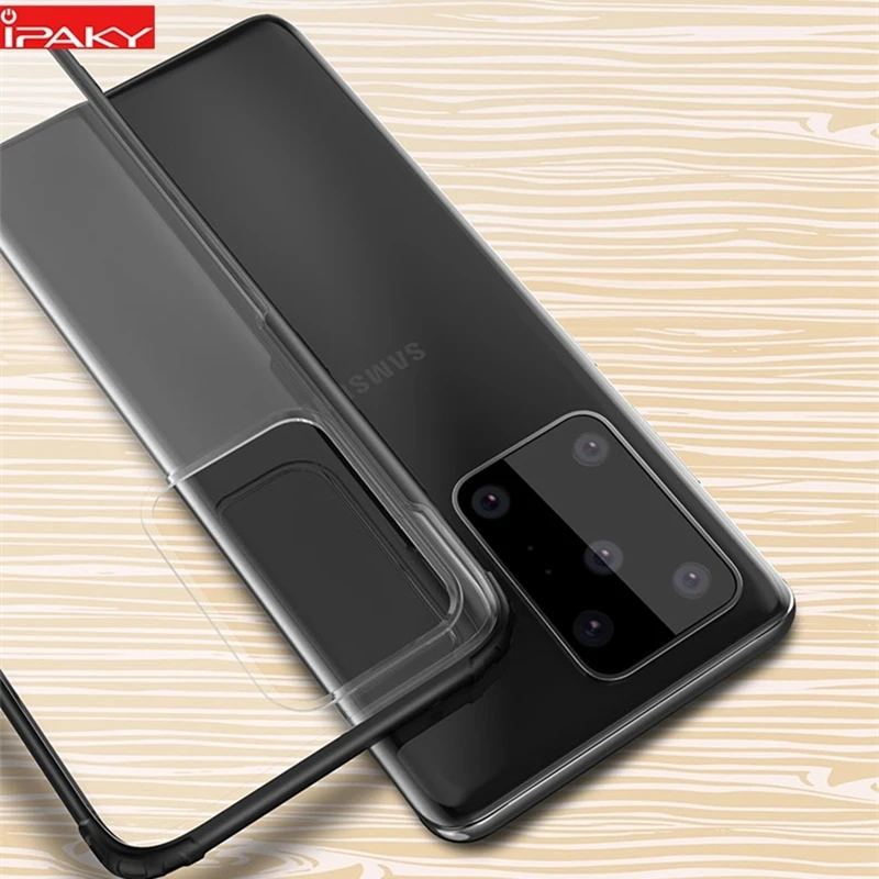

IPAKY for Samsung S20 Case Silicone PC Hybrid Matte Transparent Case S20 Ultra Shockproof Armor Cover for Samsung S20 Plus Case