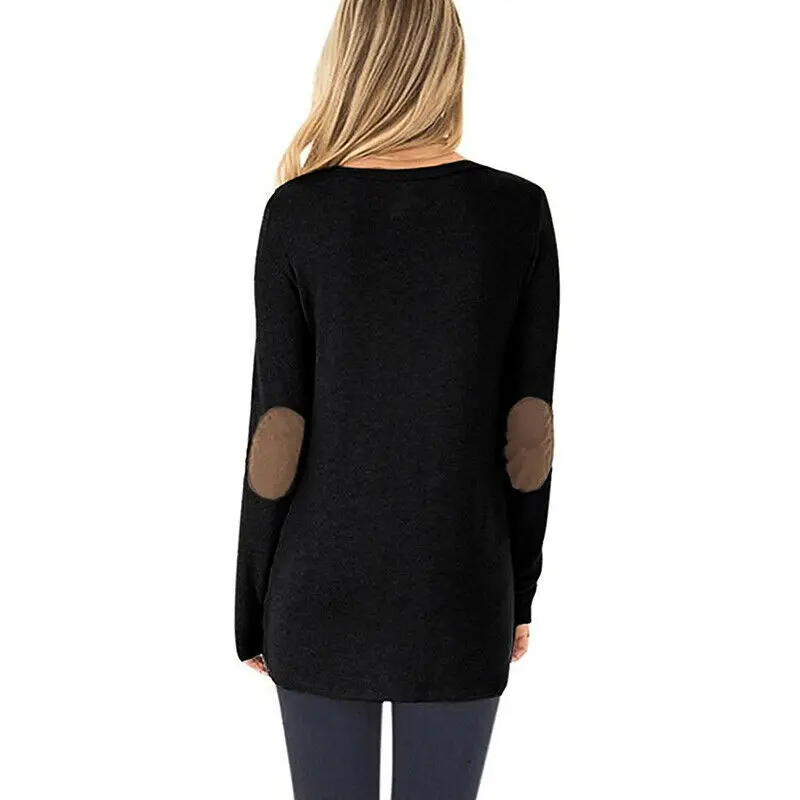 Женская блузка с принтом Faith однотонная круглым вырезом и длинным рукавом