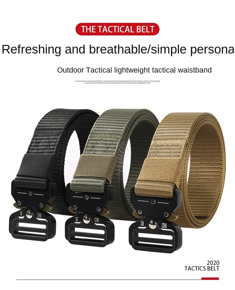 

Yueye Men's Tactical Belt Lightweight Casual Belt New Men's Multifunctional Military Training Outdoor Training Tactical Nylon