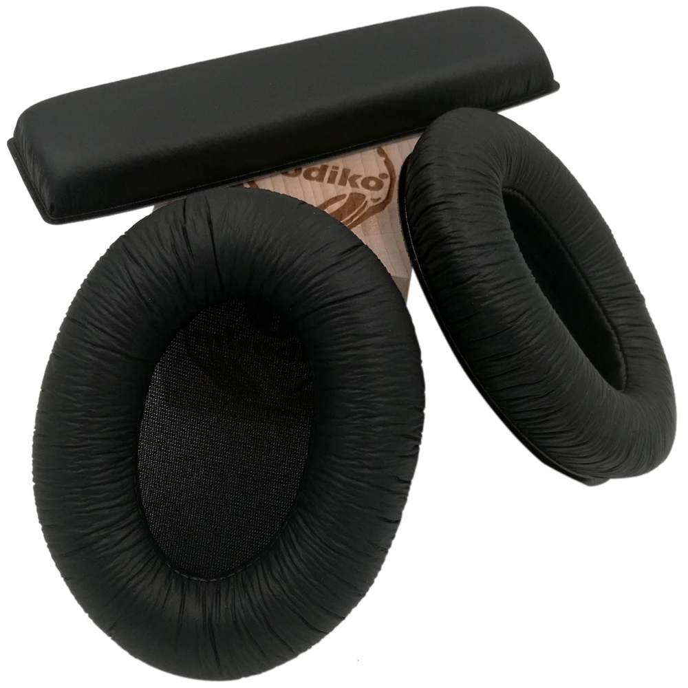 Misodiko Замена оголовье и амбушюры Подушка Комплект-для Sennheiser HD201 HD206 HD180 HD201S, наушники запчасти подушечки - Цвет: Черный