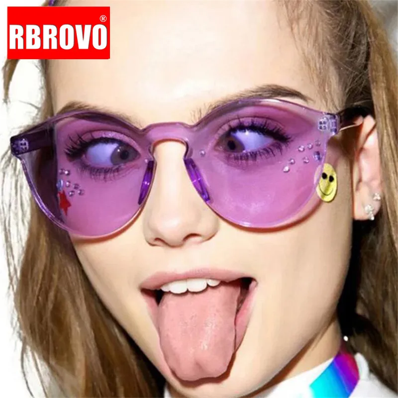 RBROVO 2021 Cateye Солнцезащитные очки женские круглые брендовые дизайнерские для