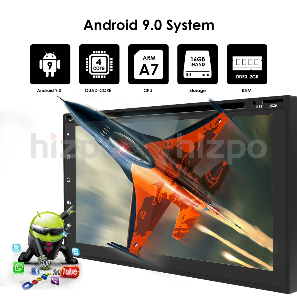 2Din Android 9,0 автомобильный dvd-плеер радио для Nissan Volkswagen TOYOTA Honda KIA hyundai Lada mazda Универсальный Автомобильный gps навигатор dab