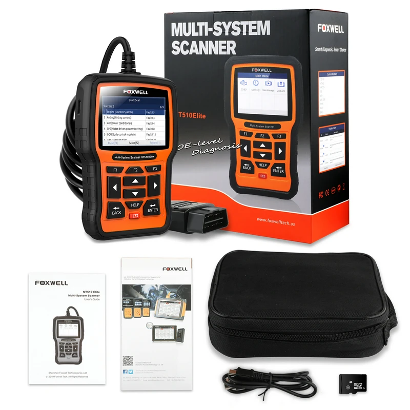 Автомобильный сканер OBD2 новейший Foxwell NT510 Elite автомобильный диагностический