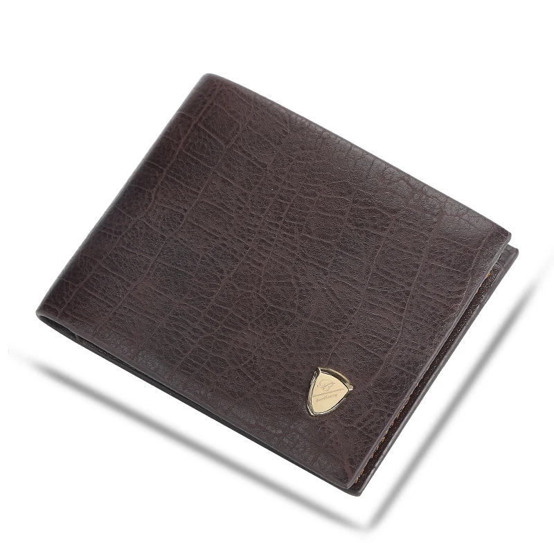 Мужской кожаный кошелек брендовый держатель для карт мужской черный коричневый