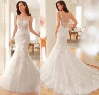 2018 new party bridal gown silim prom gowns trumpet wedding dresses