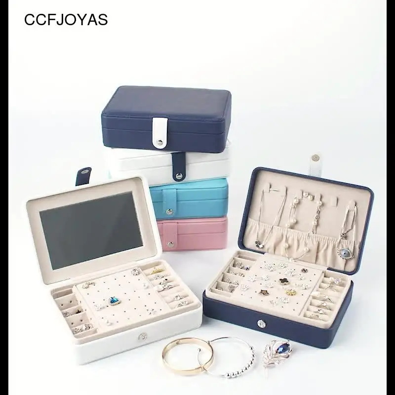

Портативная шкатулка для ювелирных изделий CCFJOYAS в европейском и корейском стиле, простые маленькие серьги ручной работы, коробка для хране...