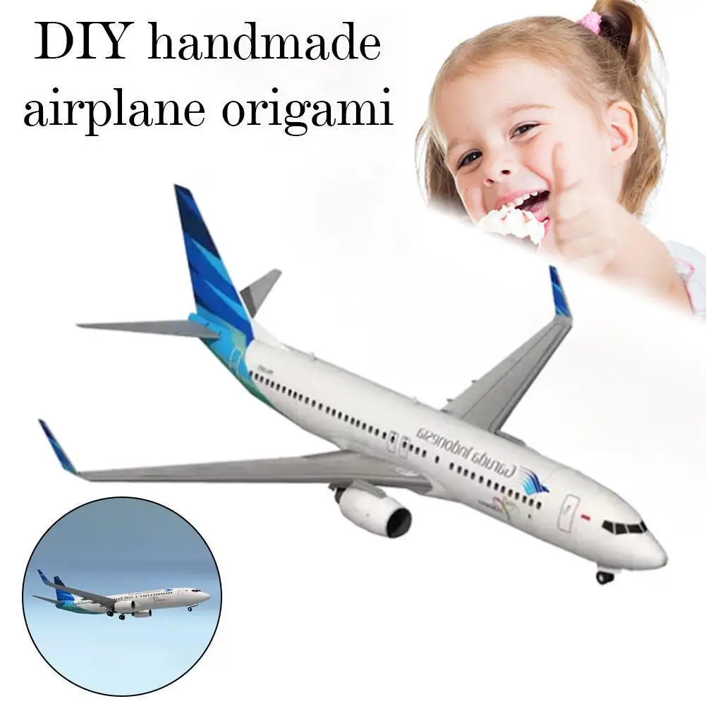 

Boeing 737-800 Indonesian Eagle Aircraft Paper 3D Paper Model Space Library Papercraft Cardboard House for Children Paper Toys