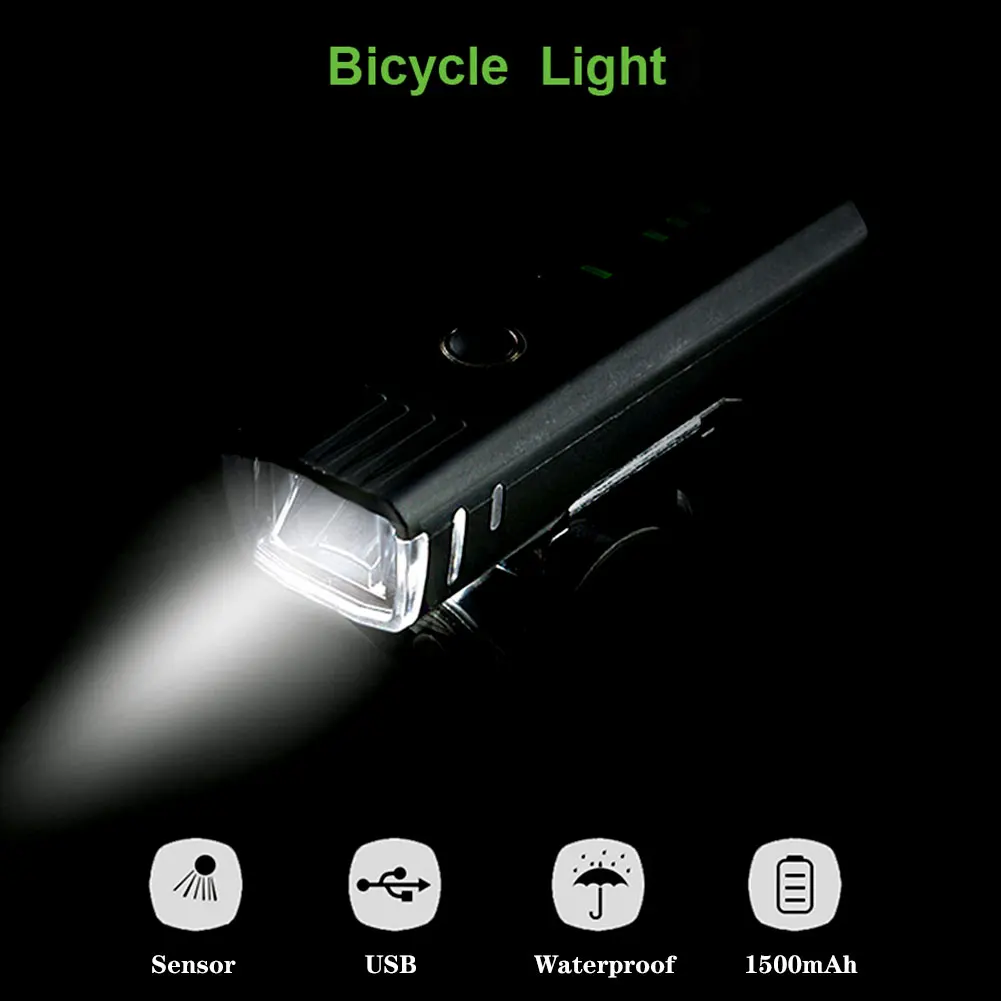 

Bicycle Light Rainproof USB Charging LED Cycling Induction Lights Front Lamp Headlight Ultralight Flashlight Bike Accessories