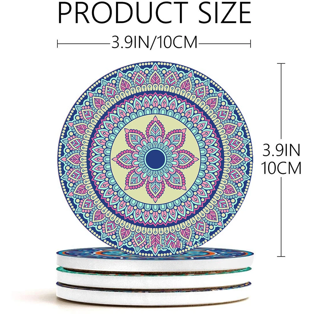 Новые кухонные коврики керамические круглые подставки с принтом мандалы и